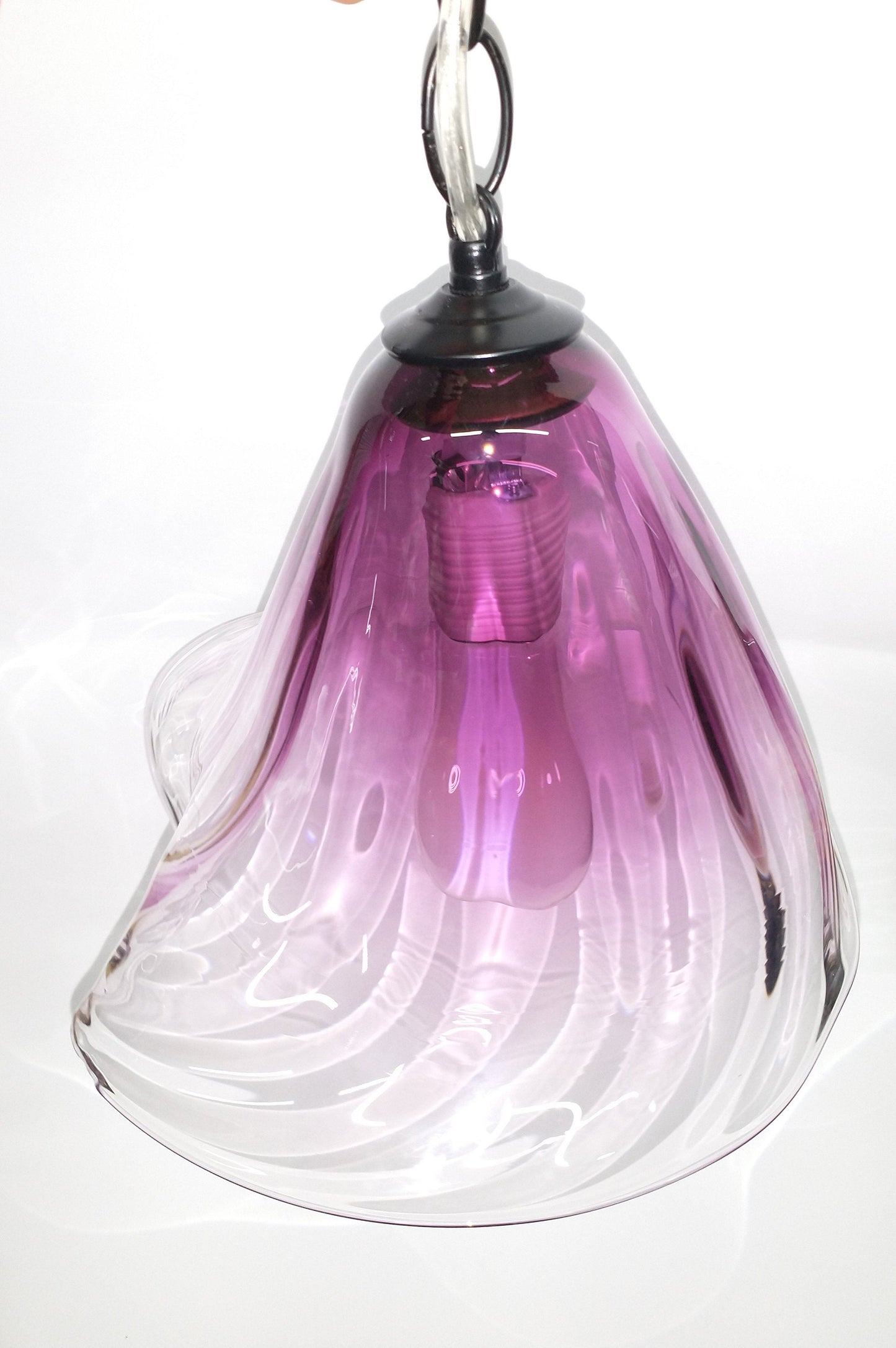 Purple glass Pendant light canopy Glass Pendant lighting canopy Hand Blown Glass Lightening Home Decor
