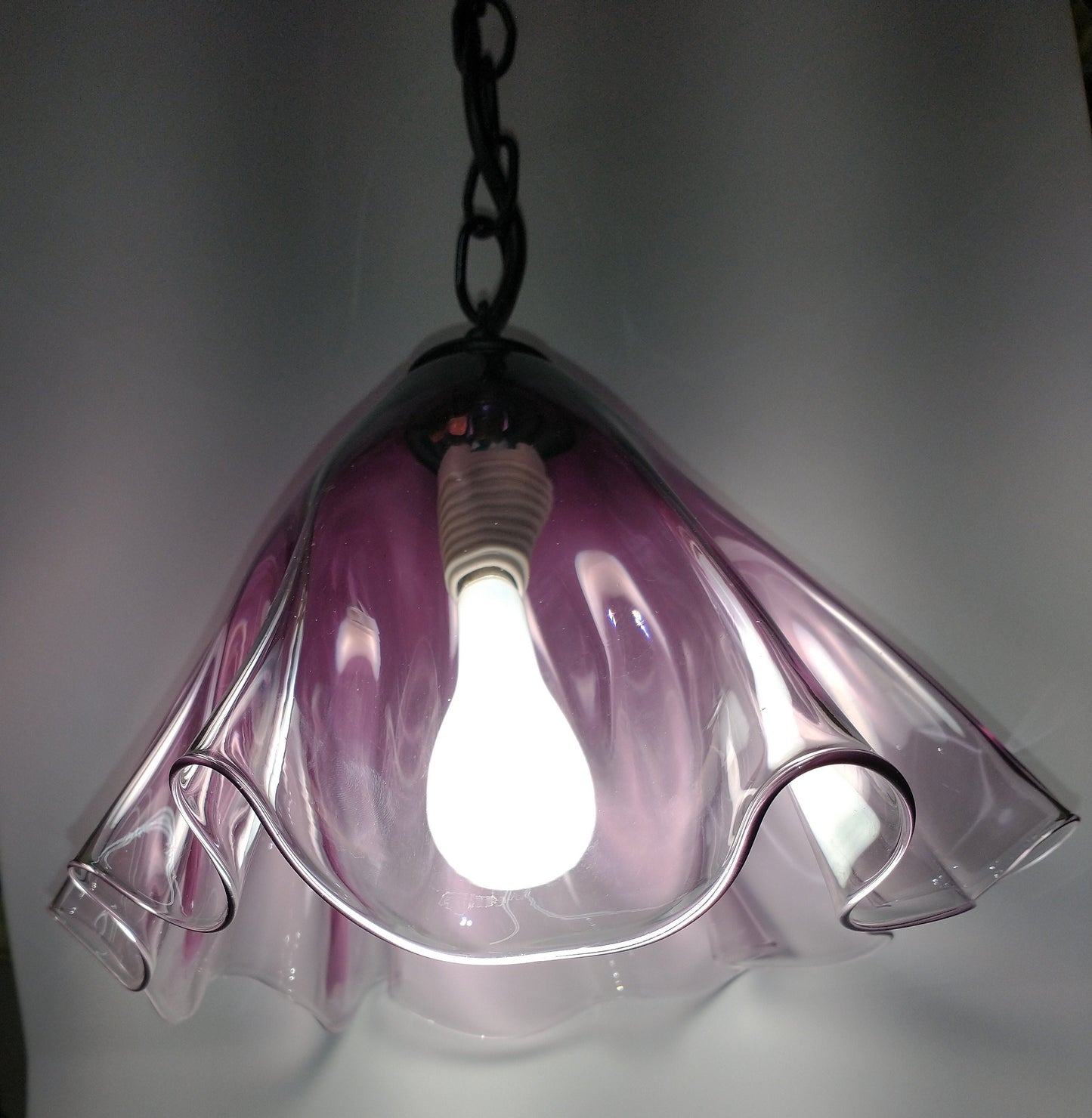 Purple glass Pendant light canopy Glass Pendant lighting canopy Hand Blown Glass Lightening Home Decor