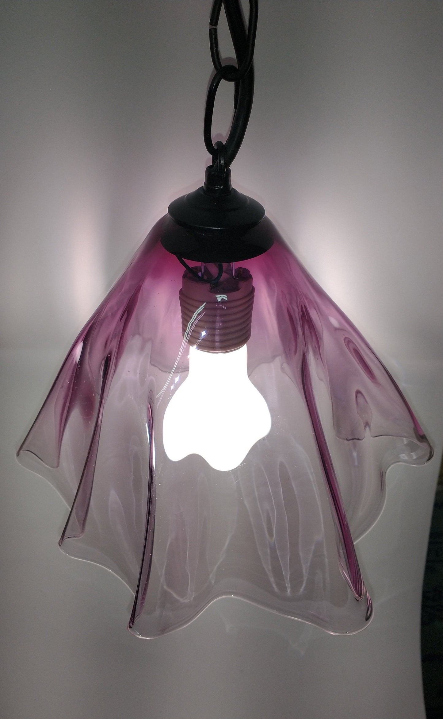 Purple glass Pendant light canopy Glass Pendant lighting canopy Hand Blown Glass Lightening Home Decor