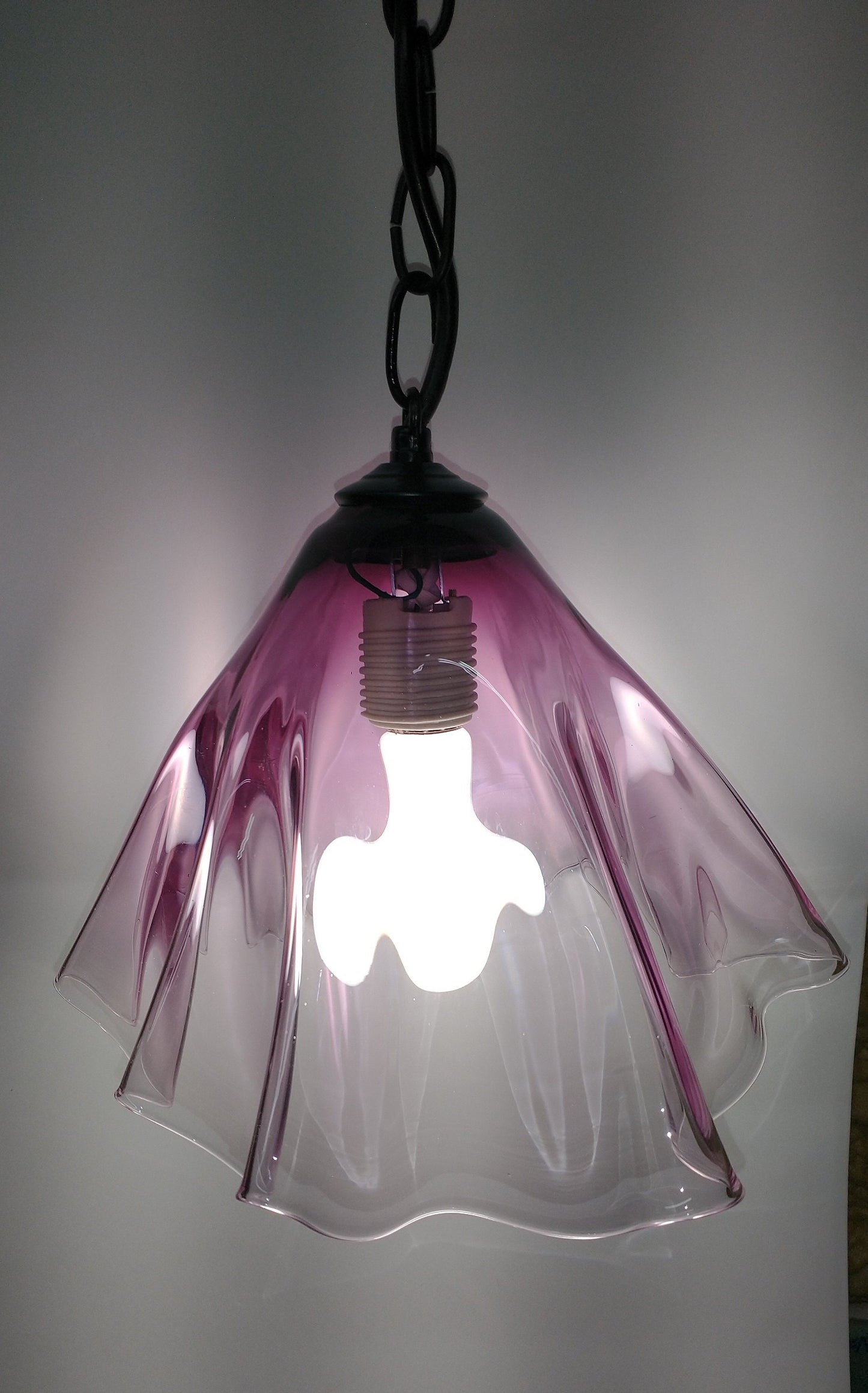 Purple glass Pendant light canopy Glass Pendant lighting canopy Hand Blown Glass Lightening Home Decor