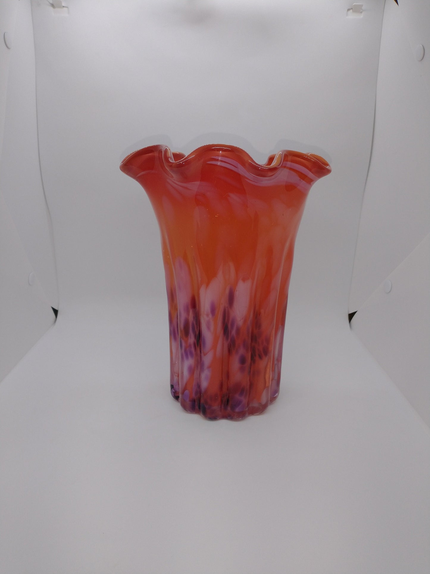 Red Glass Vase Crystal Glass Hand Blown Glass Flower Vase Home Decor