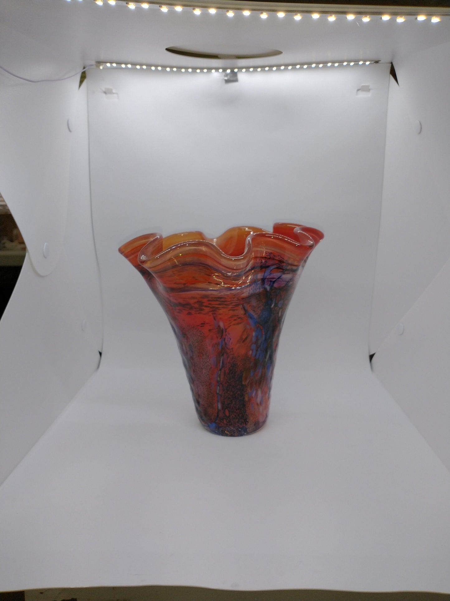 Red glass Vase Crystal Glass Vase Hand Blown Glass Home Decor  Gift