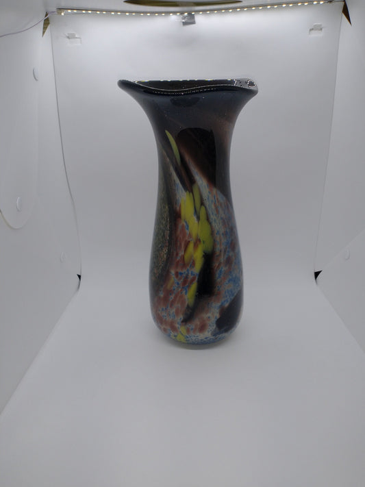 Tall Glass Vase Black Hand blown glass decorative Home Decor Flower Vase