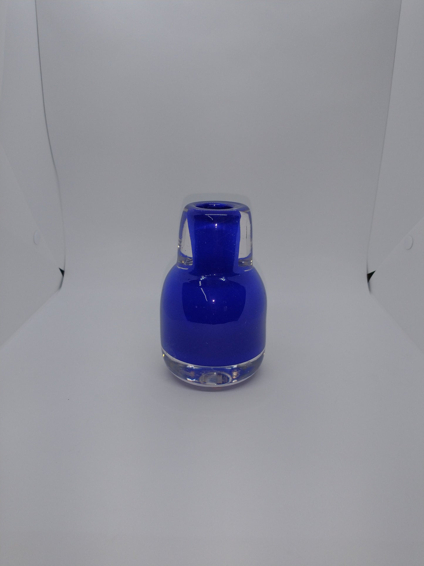 Blue glass Thick vase Hand Blown Glass Vase Home Decor  Blue