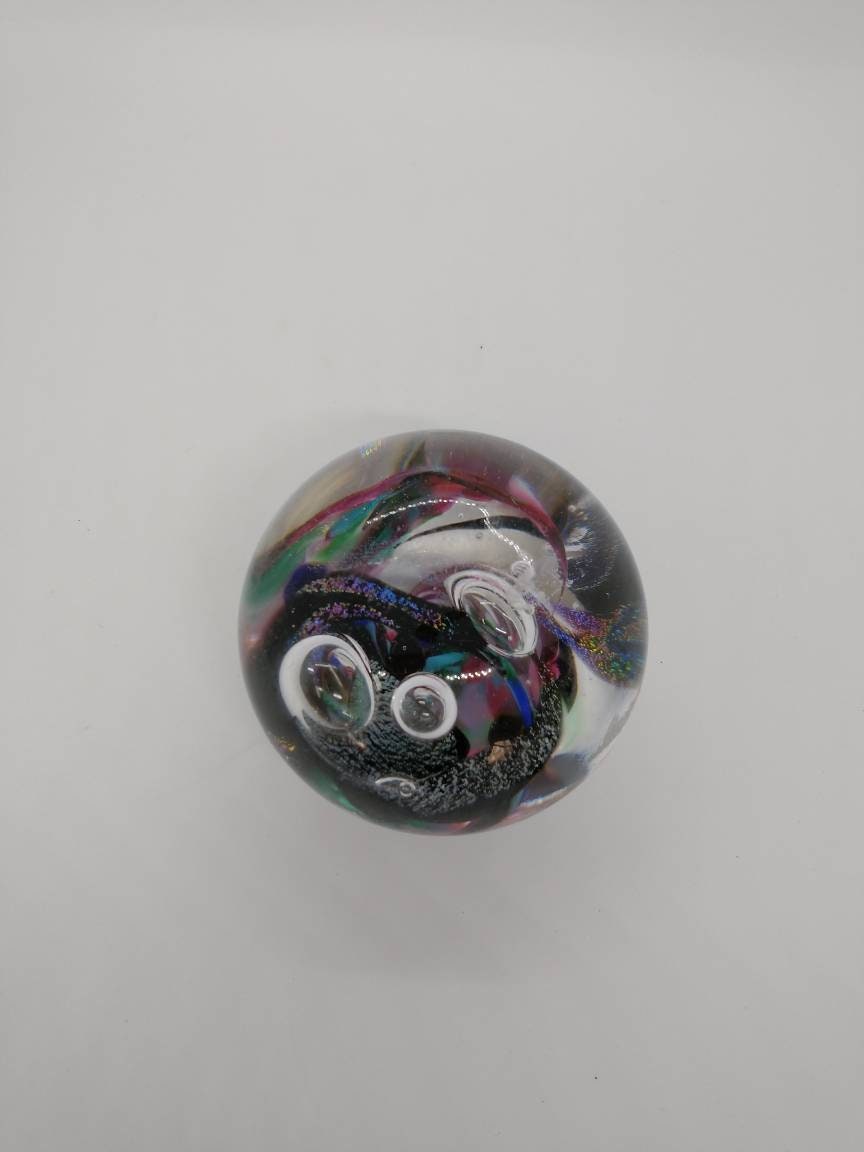 Glass Paperweight dichroic sparkle Hand Blown Glass Ornament decoration home decor gift idea