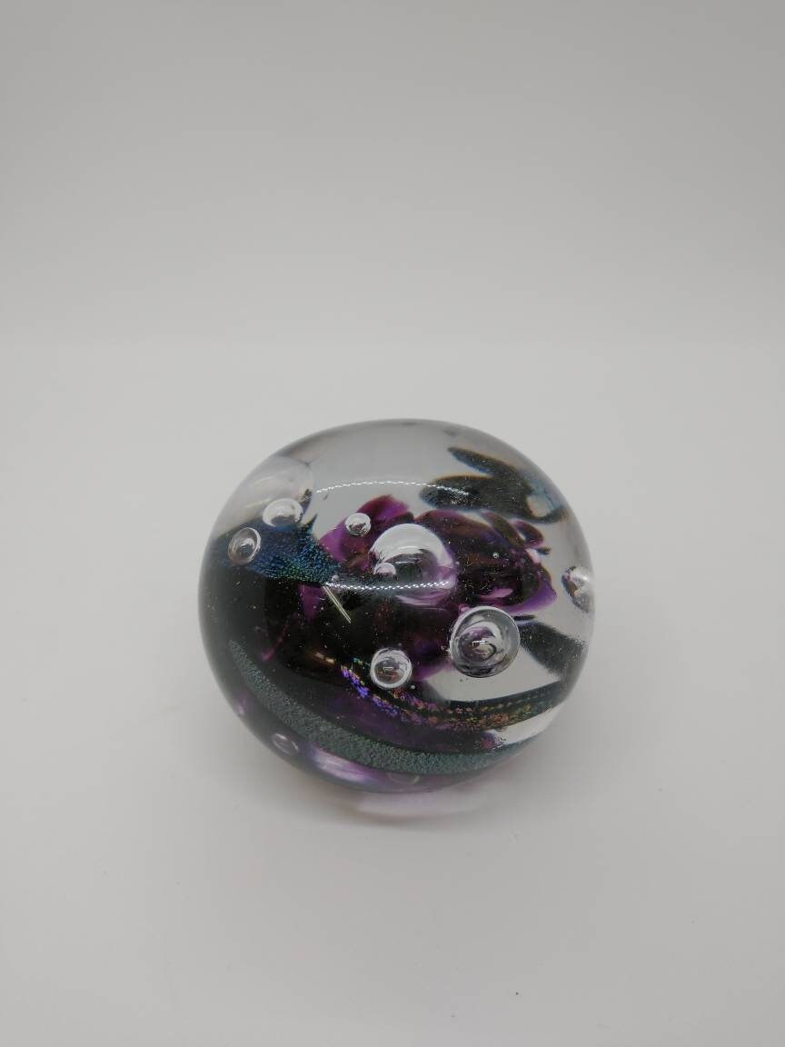 Glass Paperweight dichroic sparkle Hand Blown Glass Ornament decoration home decor gift idea