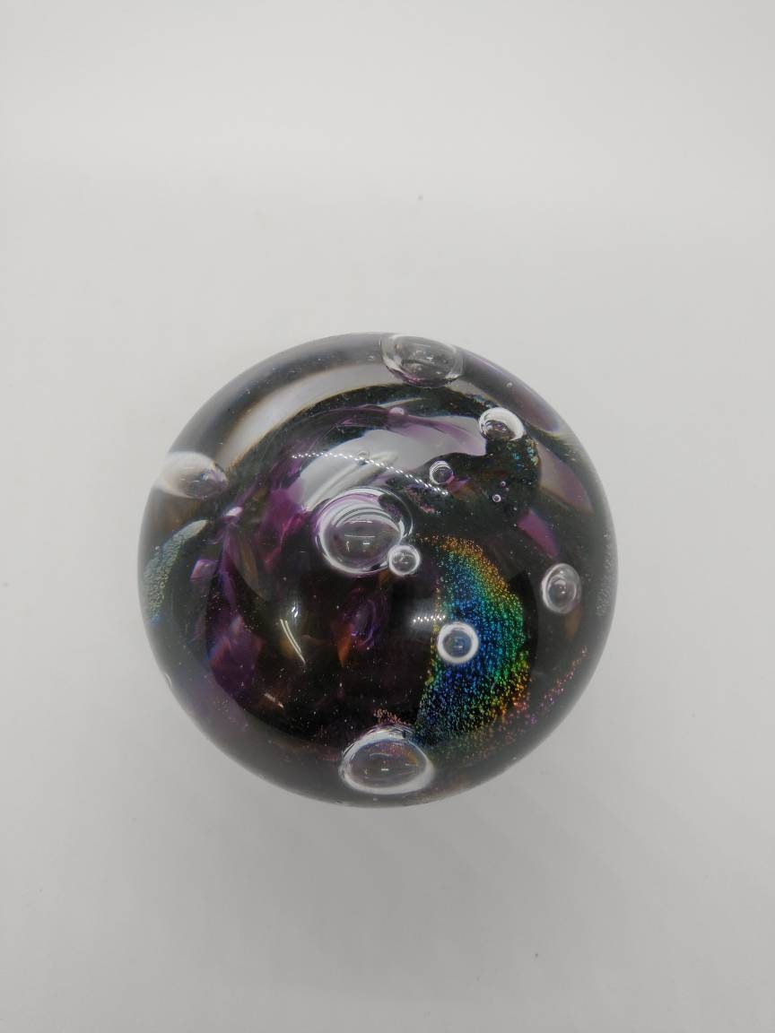 Glass Paperweight dichroic sparkle Hand Blown Glass Ornament decoration home decor gift idea