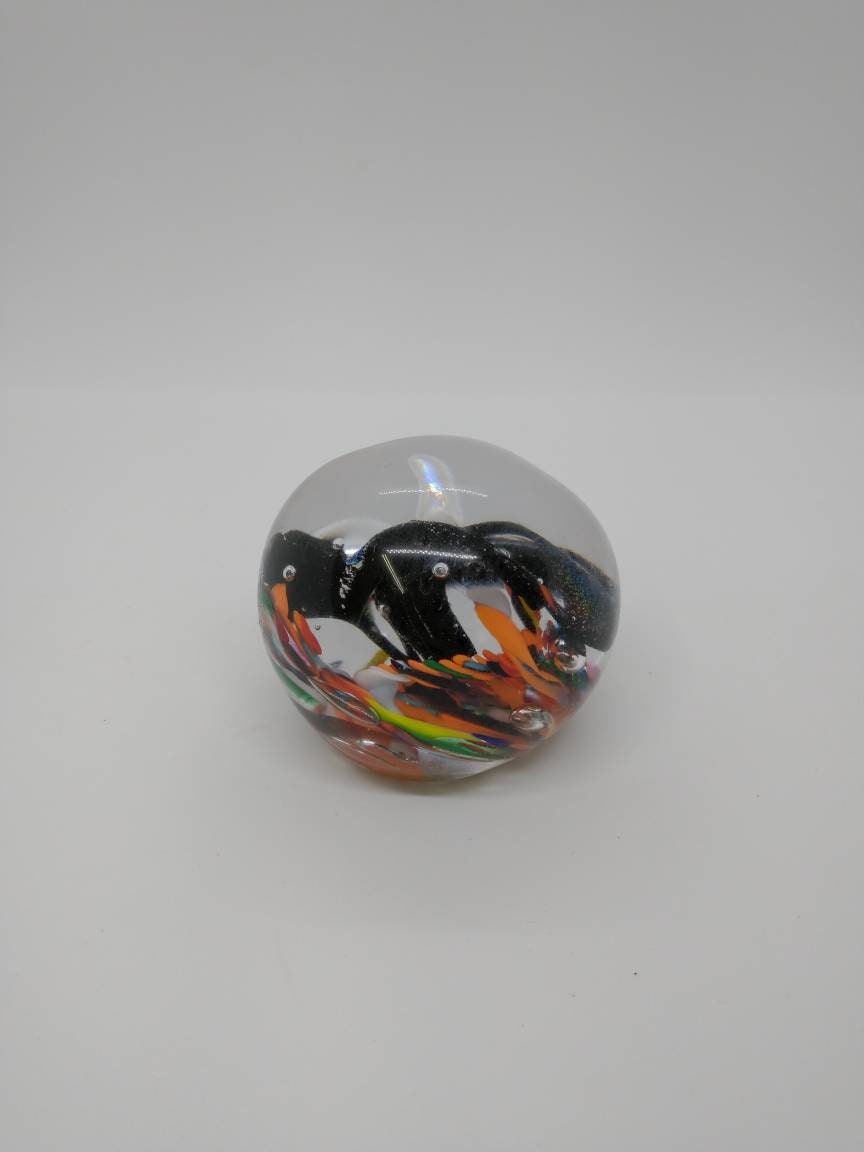 Glass Paperweight dichroic sparkle Hand Blown Glass Ornament decoration home decor gift idea