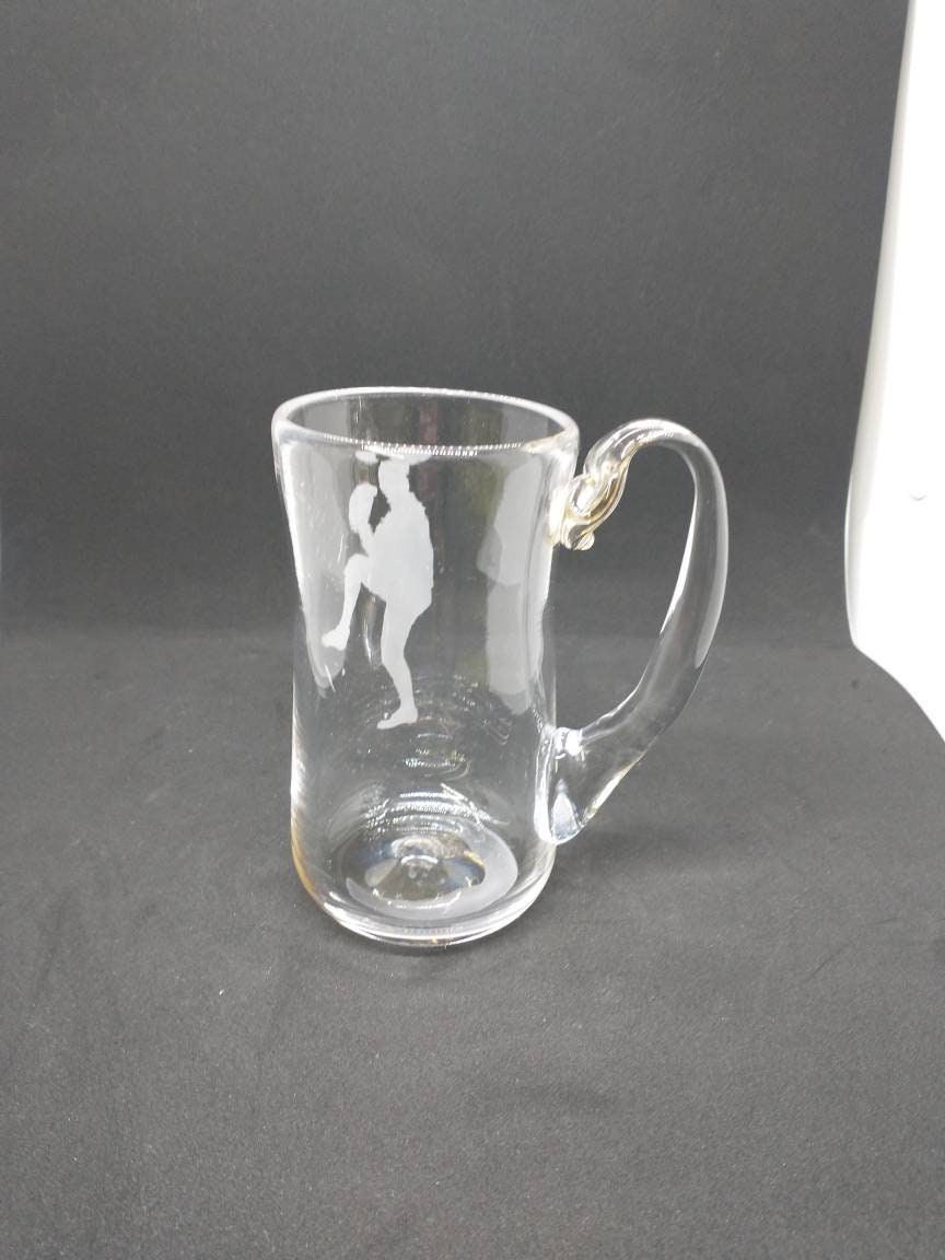 Hand Blown Glass Drinking Glasses Baseball Pitcher Personalize Mug Cup Beer