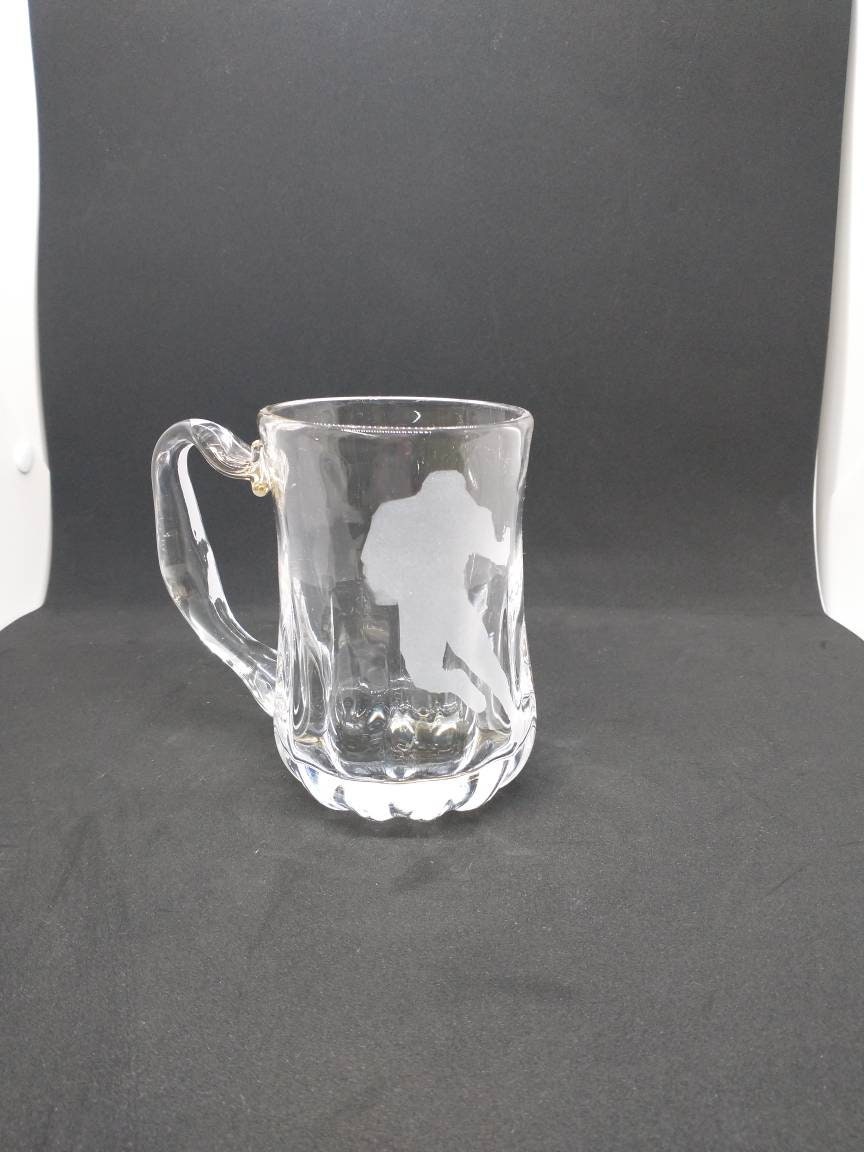 Hand Blown Glass Drinking Glasses Football Etched Glass Customize