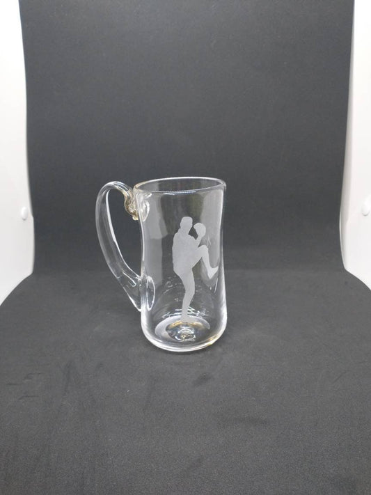 Hand Blown Glass Drinking Glasses Baseball Pitcher Personalize Mug Cup Beer