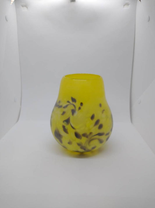 Frosted Glass Vase home decor small glass vases hand blown large yellow glass jar