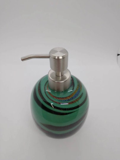 Glass soap pump glass Soap dispenser hand blown glass soap pump lotion dispenser kitchen bathroom liquid soap