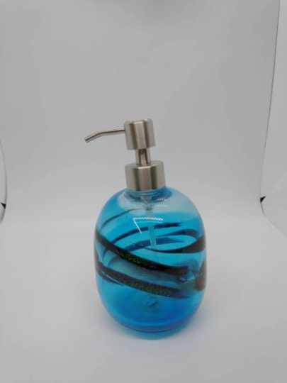 Hand blown glass soap pump Soap dispenser hand blown glass soap pump lotion dispenser kitchen bathroom liquid soap