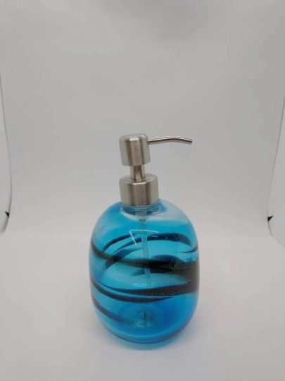 Hand blown glass soap pump Soap dispenser hand blown glass soap pump lotion dispenser kitchen bathroom liquid soap