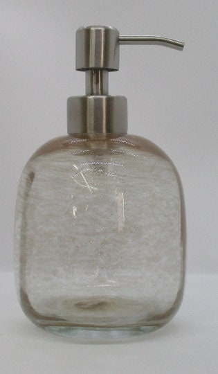 Glass Soap dispenser hand blown glass soap pump lotion dispenser kitchen bathroom liquid soap