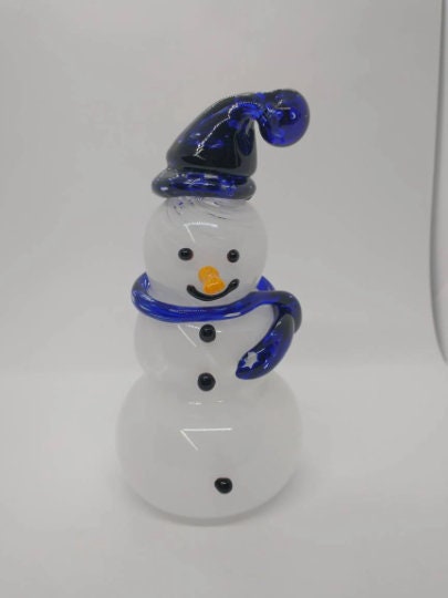 Glass Snowman frosty the snowman glass snowmen Hand Blown Glass Snowmen Decorative winter snowman Christmas snow decorative