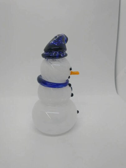 Glass Snowman frosty the snowman glass snowmen Hand Blown Glass Snowmen Decorative winter snowman Christmas snow decorative