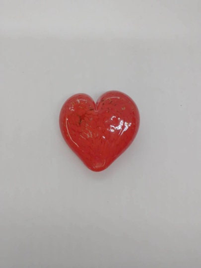 Glass hearts TWO mini glass hearts glass heart valentines day hearts red heart shaped heart shape hand blown glass