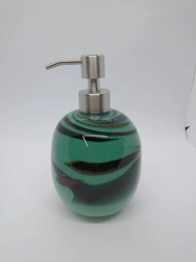 Glass soap pump glass Soap dispenser hand blown glass soap pump lotion dispenser kitchen bathroom liquid soap