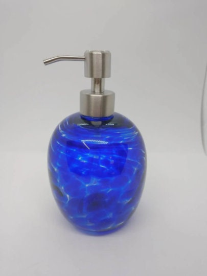 Glass soap pump glass Soap dispenser hand blown glass soap pump lotion dispenser kitchen bathroom liquid soap