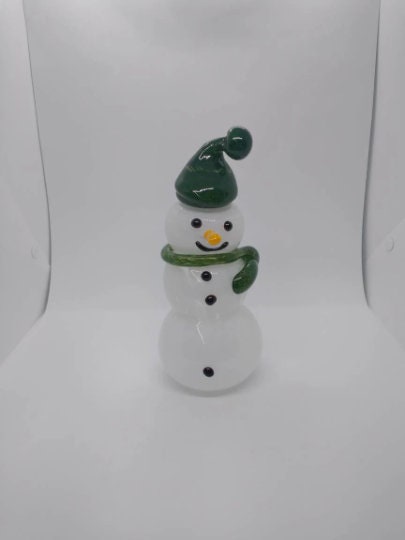 Glass Snowman frosty the snowman glass snowmen Hand Blown Glass Snowmen Decorative winter snowman Christmas snow decorative