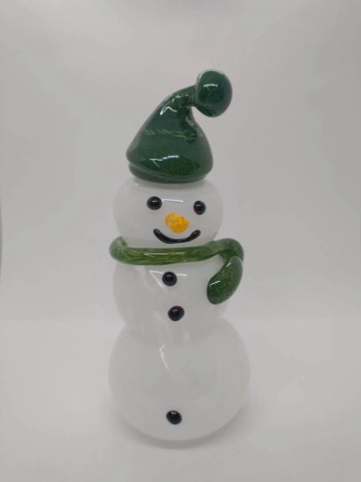 Glass Snowman frosty the snowman glass snowmen Hand Blown Glass Snowmen Decorative winter snowman Christmas snow decorative