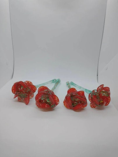 Glass Rose SINGLE glass Roses glass roses valentines day roses red ros ...