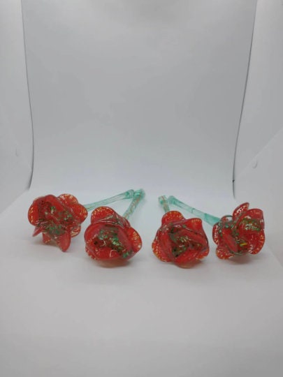 Glass Rose SINGLE glass Roses glass roses valentines day roses red roses hand blown glass