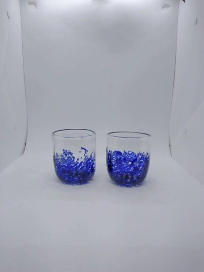 TWO Drinking glasses Stemless wine glass Drinking glass cocktail cups drinking glasses water cups cups glasses kitchen décor juice glass